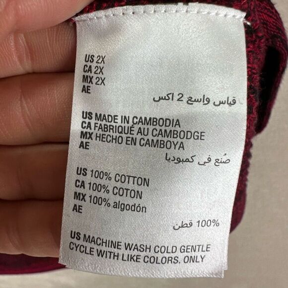 Karen Scott Sweater Women’s 2X Red Crewneck Striped NWT - Picture 5 of 7